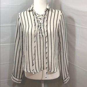 Paper Crane Lace Up Blouse